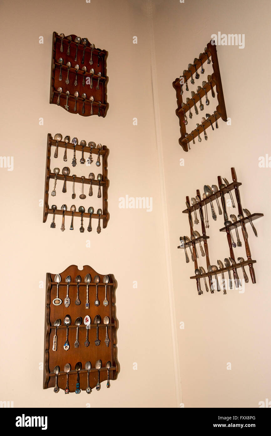 Löffel Sammlung zur Wand der Ardoyne Plantage, eines der am meisten verzierte Beispiele südlichen gotischer Architektur in Louisiana. Stockfoto