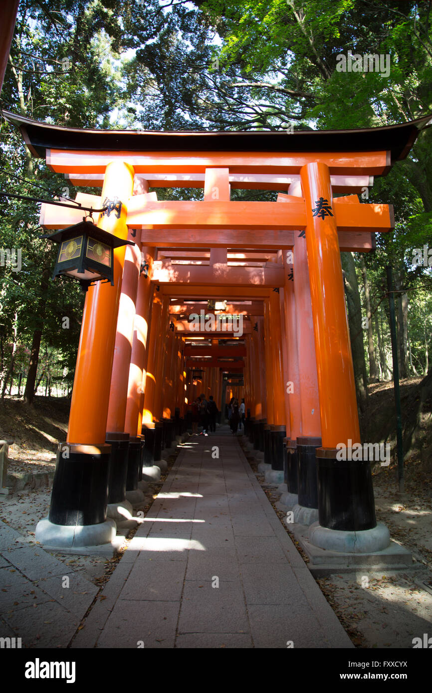 Vor dem Eingang der Fushimi Inari-Taisha-Schrein in Kyoto, Japan. Stockfoto