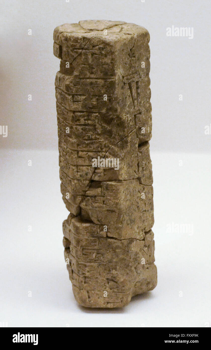 Sumer. Mesopotamien. In der Nähe von Osten. Sechseckige Ton Prisma mit