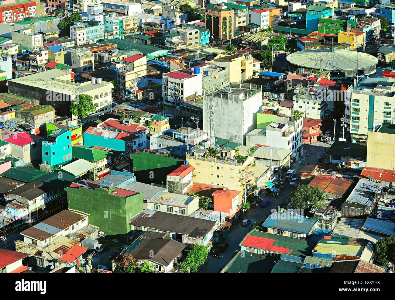 Slums von Makati City - ist eines der 17 Städte, die Metro Manila bilden. Philippinen Stockfoto