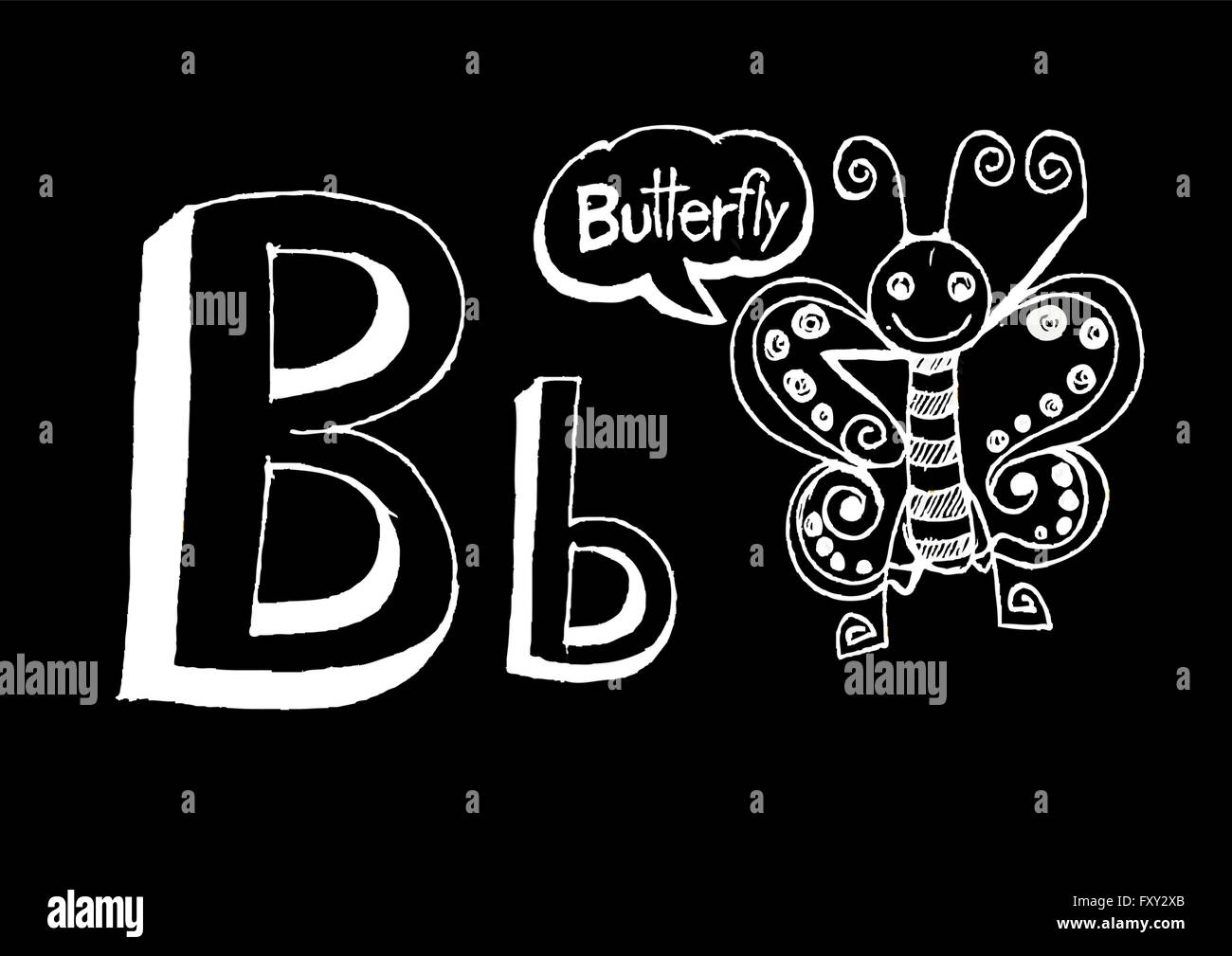 Ein b c d e f g h ich j k l m n o p Q R s t u v w x y Z Cartoon Textschrift Hand Zeichnung Vektor Buchstaben Stock Vektor