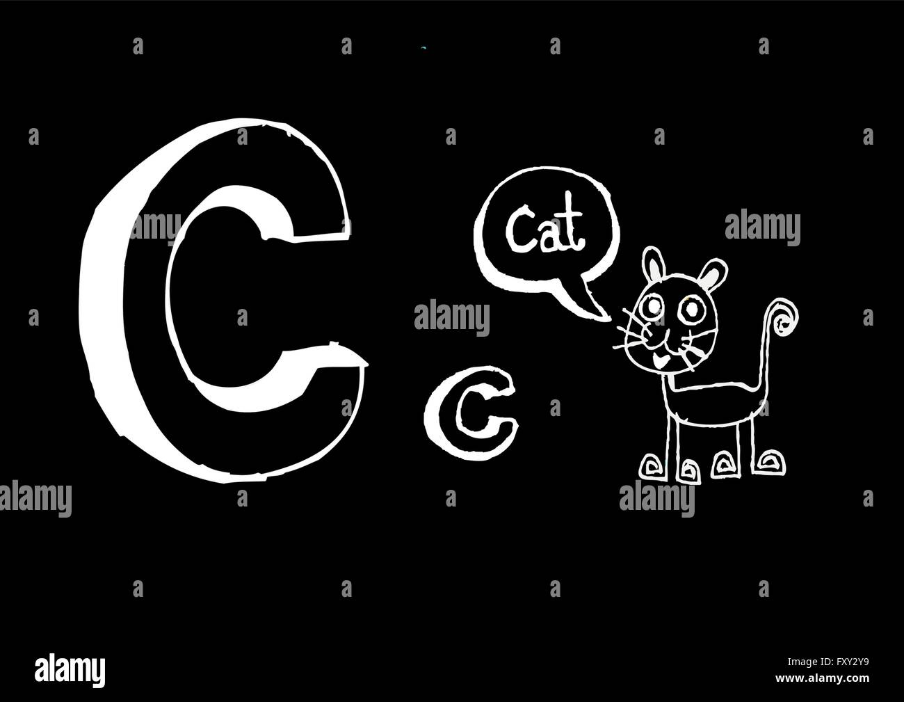 Ein b c d e f g h ich j k l m n o p Q R s t u v w x y Z Cartoon Textschrift Hand Zeichnung Vektor Buchstaben Stock Vektor