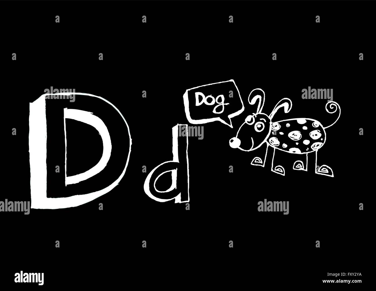 Ein b c d e f g h ich j k l m n o p Q R s t u v w x y Z Cartoon Textschrift Hand Zeichnung Vektor Buchstaben Stock Vektor