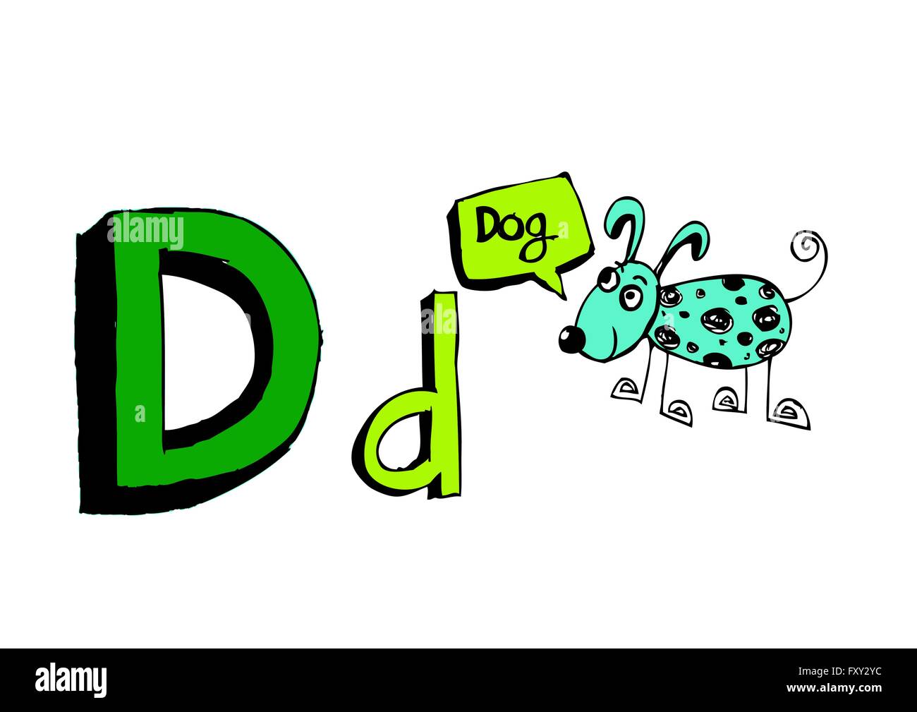 Ein b c d e f g h ich j k l m n o p Q R s t u v w x y Z Cartoon Textschrift Hand Zeichnung Vektor Buchstaben Stock Vektor