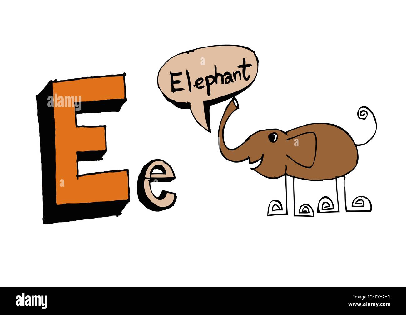 Ein b c d e f g h ich j k l m n o p Q R s t u v w x y Z Cartoon Textschrift Hand Zeichnung Vektor Buchstaben Stock Vektor