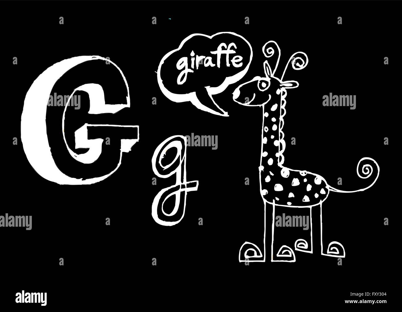 Ein b c d e f g h ich j k l m n o p Q R s t u v w x y Z Cartoon Textschrift Hand Zeichnung Vektor Buchstaben Stock Vektor