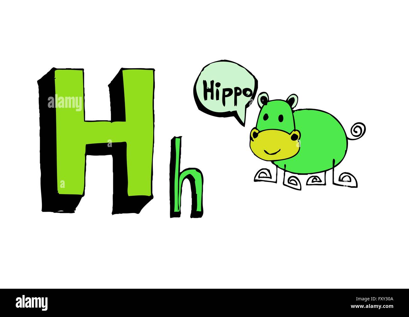 Ein b c d e f g h ich j k l m n o p Q R s t u v w x y Z Cartoon Textschrift Hand Zeichnung Vektor Buchstaben Stock Vektor