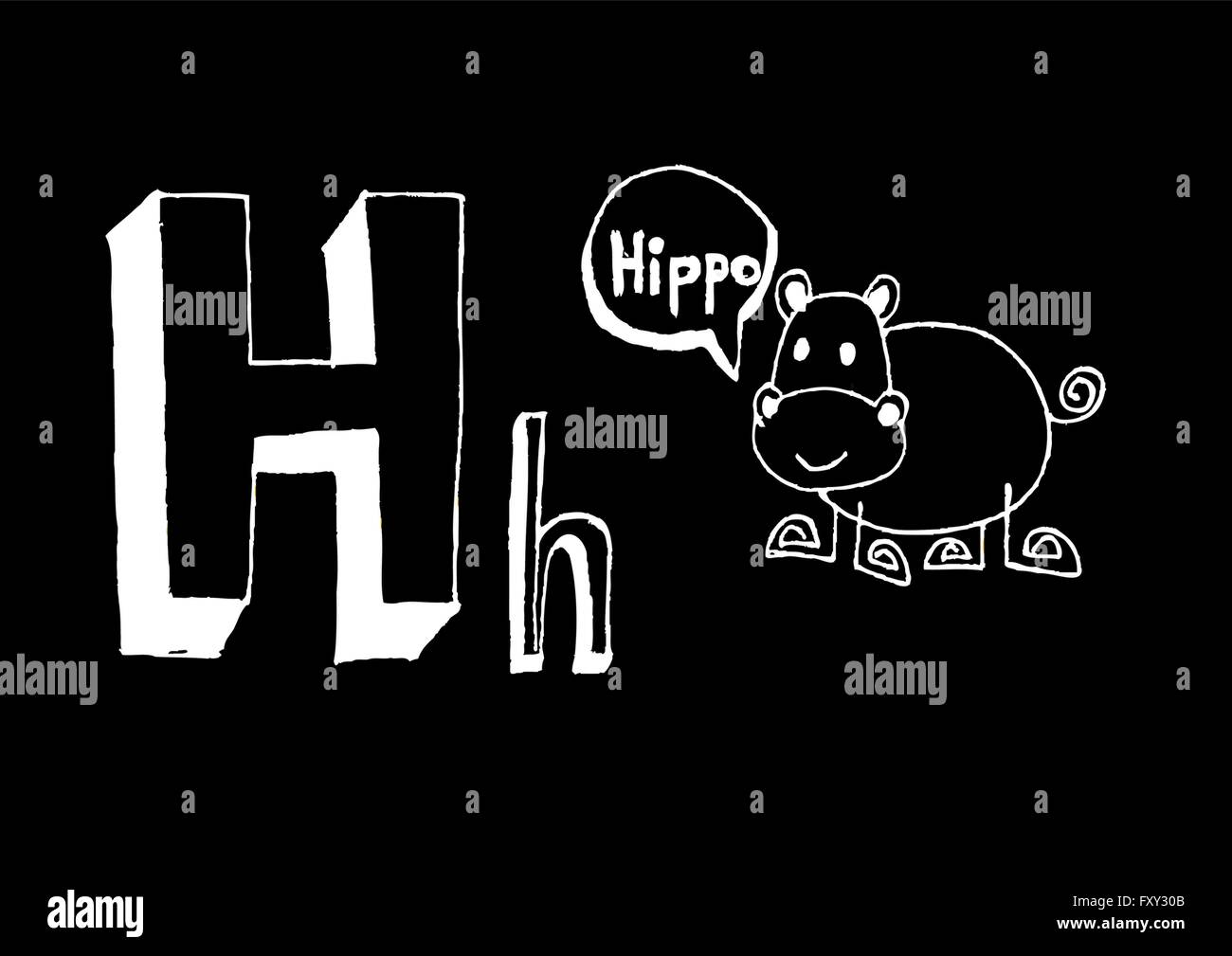 Ein b c d e f g h ich j k l m n o p Q R s t u v w x y Z Cartoon Textschrift Hand Zeichnung Vektor Buchstaben Stock Vektor