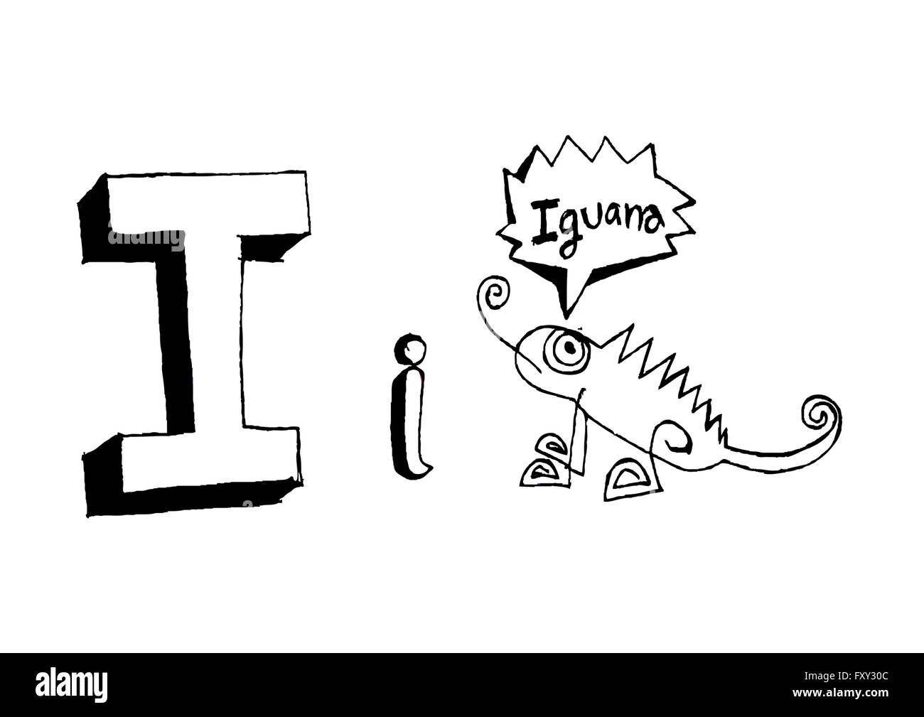 Ein b c d e f g h ich j k l m n o p Q R s t u v w x y Z Cartoon Textschrift Hand Zeichnung Vektor Buchstaben Stock Vektor