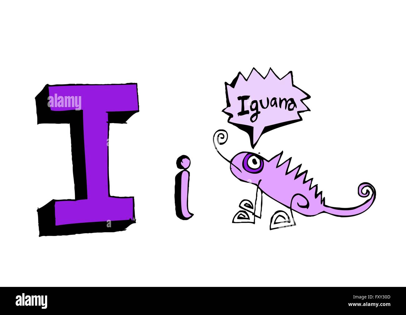 Ein b c d e f g h ich j k l m n o p Q R s t u v w x y Z Cartoon Textschrift Hand Zeichnung Vektor Buchstaben Stock Vektor