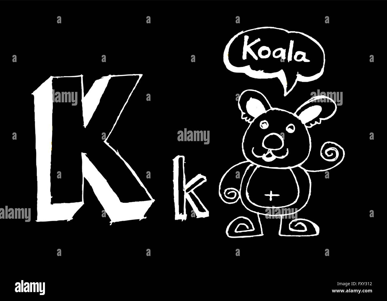 Ein b c d e f g h ich j k l m n o p Q R s t u v w x y Z Cartoon Textschrift Hand Zeichnung Vektor Buchstaben Stock Vektor