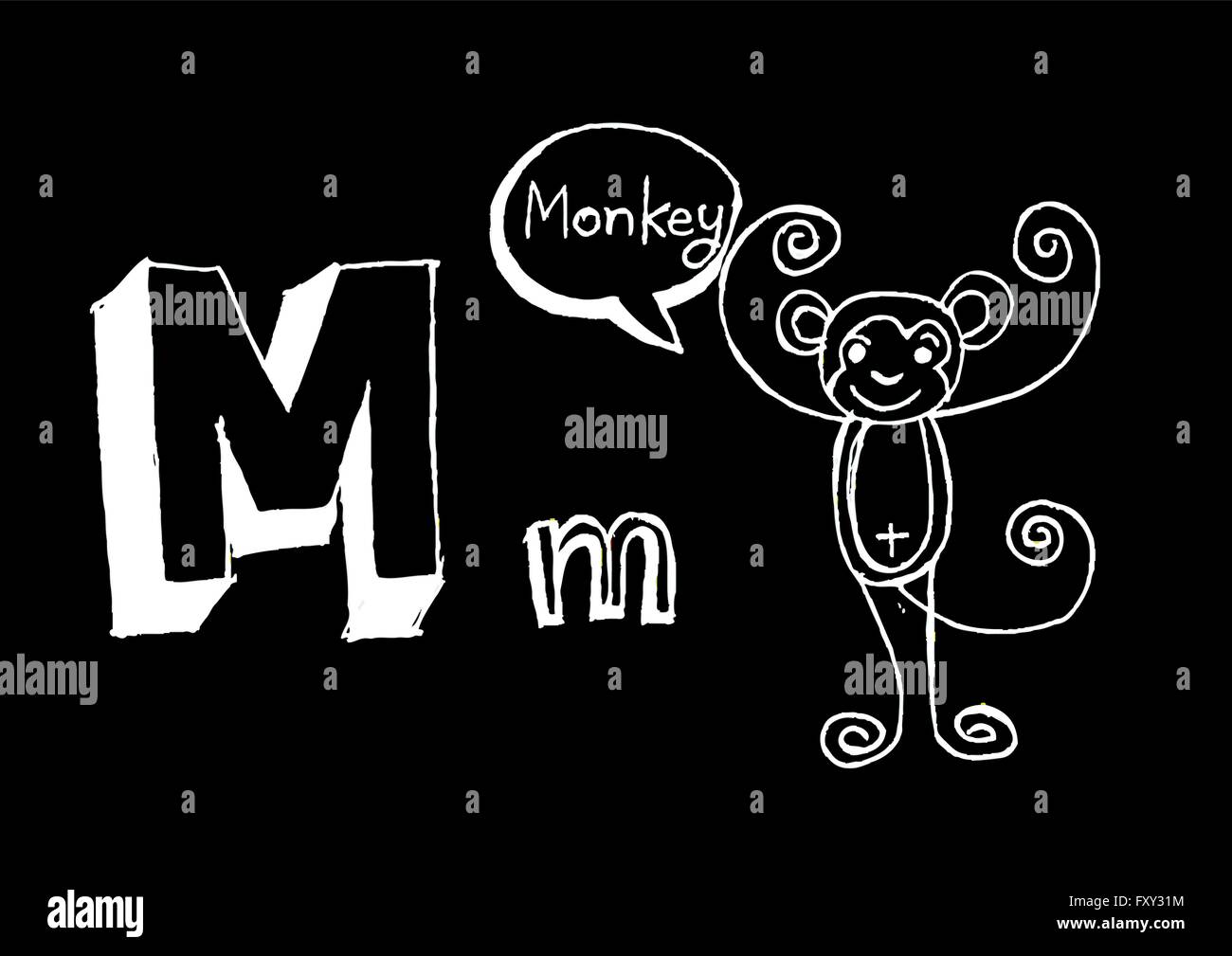 Ein b c d e f g h ich j k l m n o p Q R s t u v w x y Z Cartoon Textschrift Hand Zeichnung Vektor Buchstaben Stock Vektor