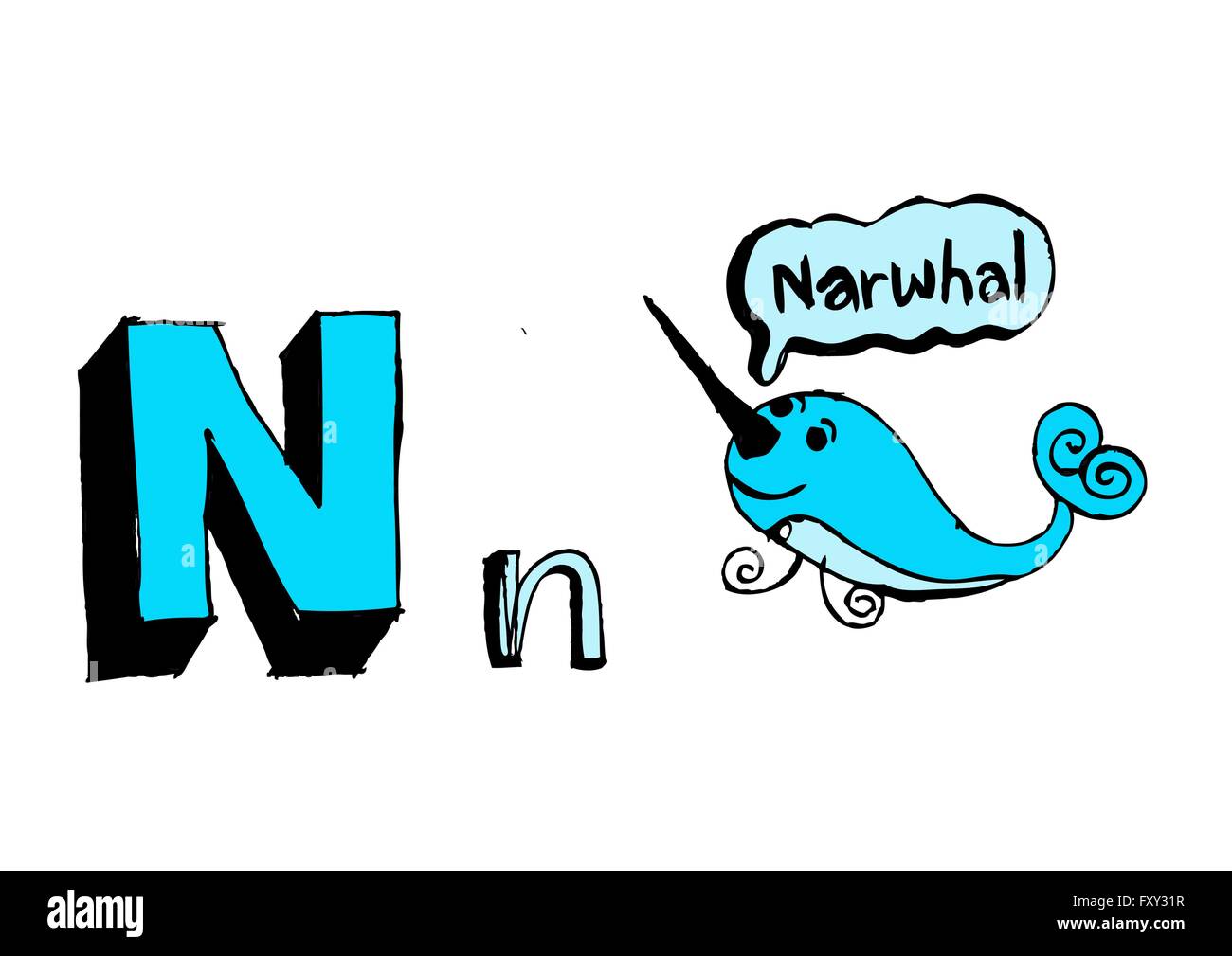 Ein b c d e f g h ich j k l m n o p Q R s t u v w x y Z Cartoon Textschrift Hand Zeichnung Vektor Buchstaben Stock Vektor