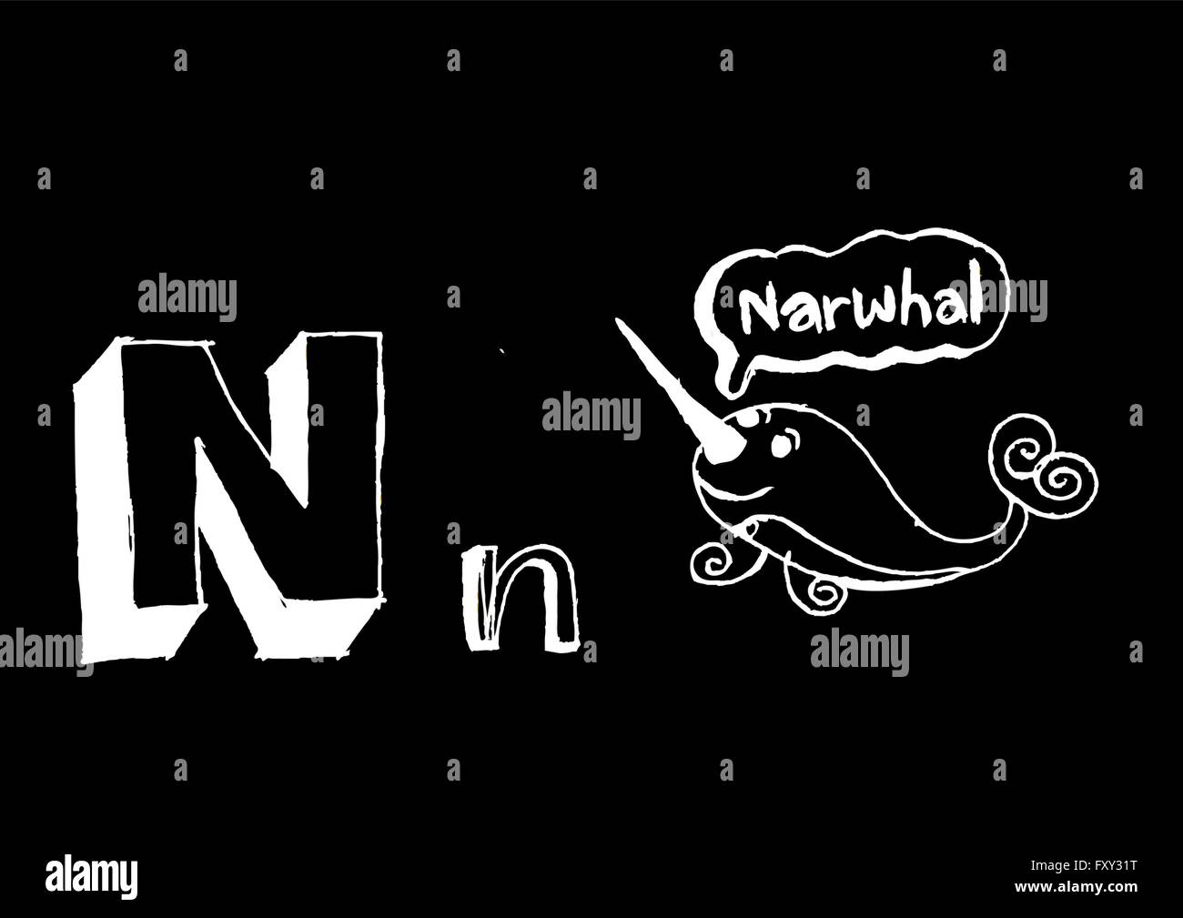 Ein b c d e f g h ich j k l m n o p Q R s t u v w x y Z Cartoon Textschrift Hand Zeichnung Vektor Buchstaben Stock Vektor