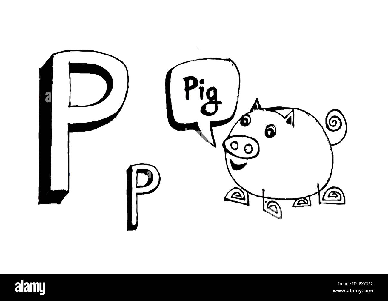 Ein b c d e f g h ich j k l m n o p Q R s t u v w x y Z Cartoon Textschrift Hand Zeichnung Vektor Buchstaben Stock Vektor