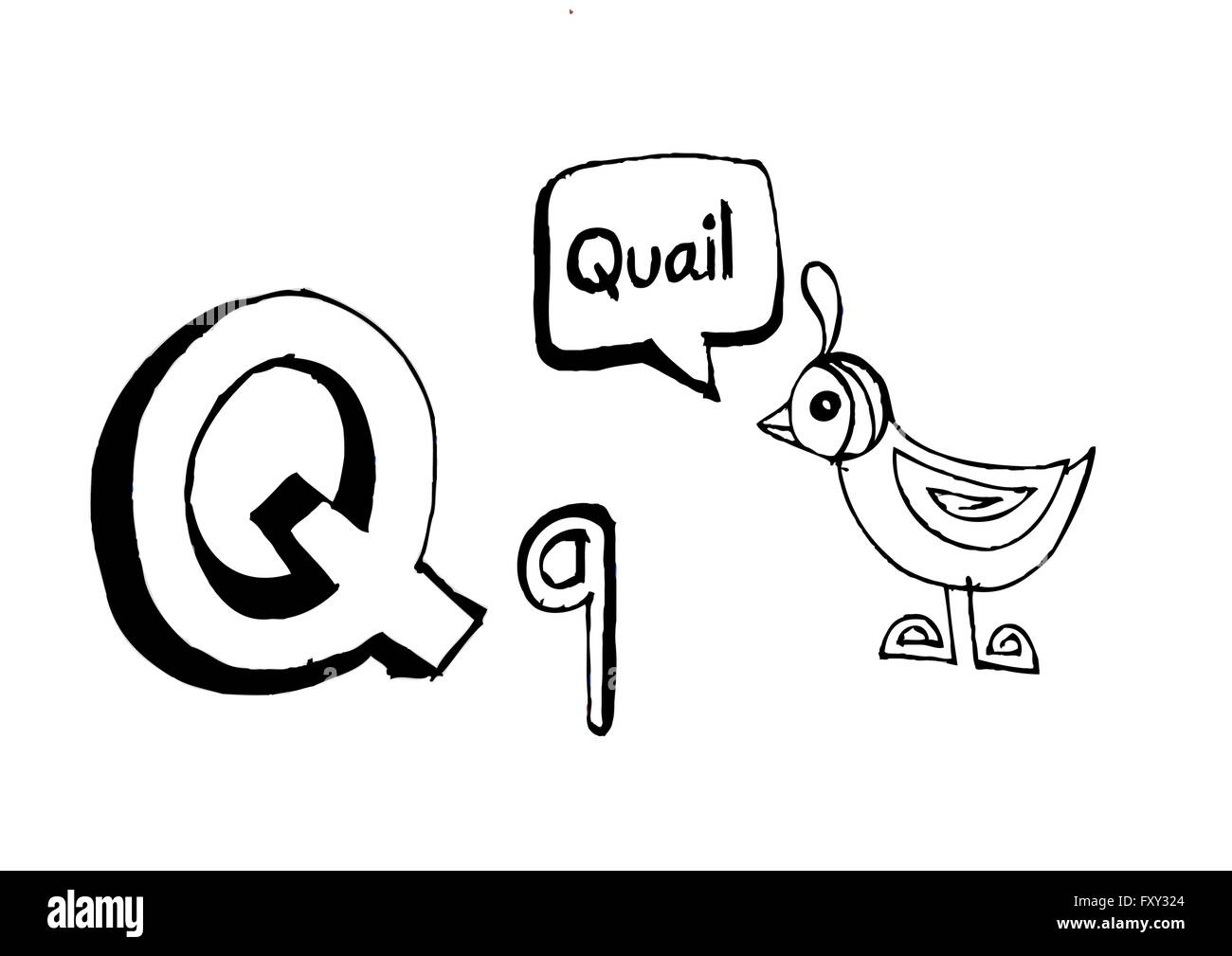 Ein b c d e f g h ich j k l m n o p Q R s t u v w x y Z Cartoon Textschrift Hand Zeichnung Vektor Buchstaben Stock Vektor