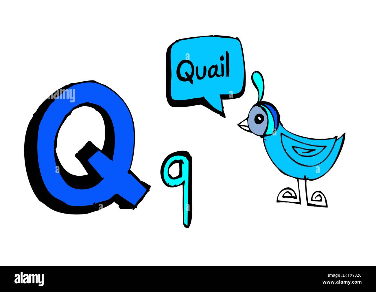 Ein b c d e f g h ich j k l m n o p Q R s t u v w x y Z Cartoon Textschrift Hand Zeichnung Vektor Buchstaben Stock Vektor