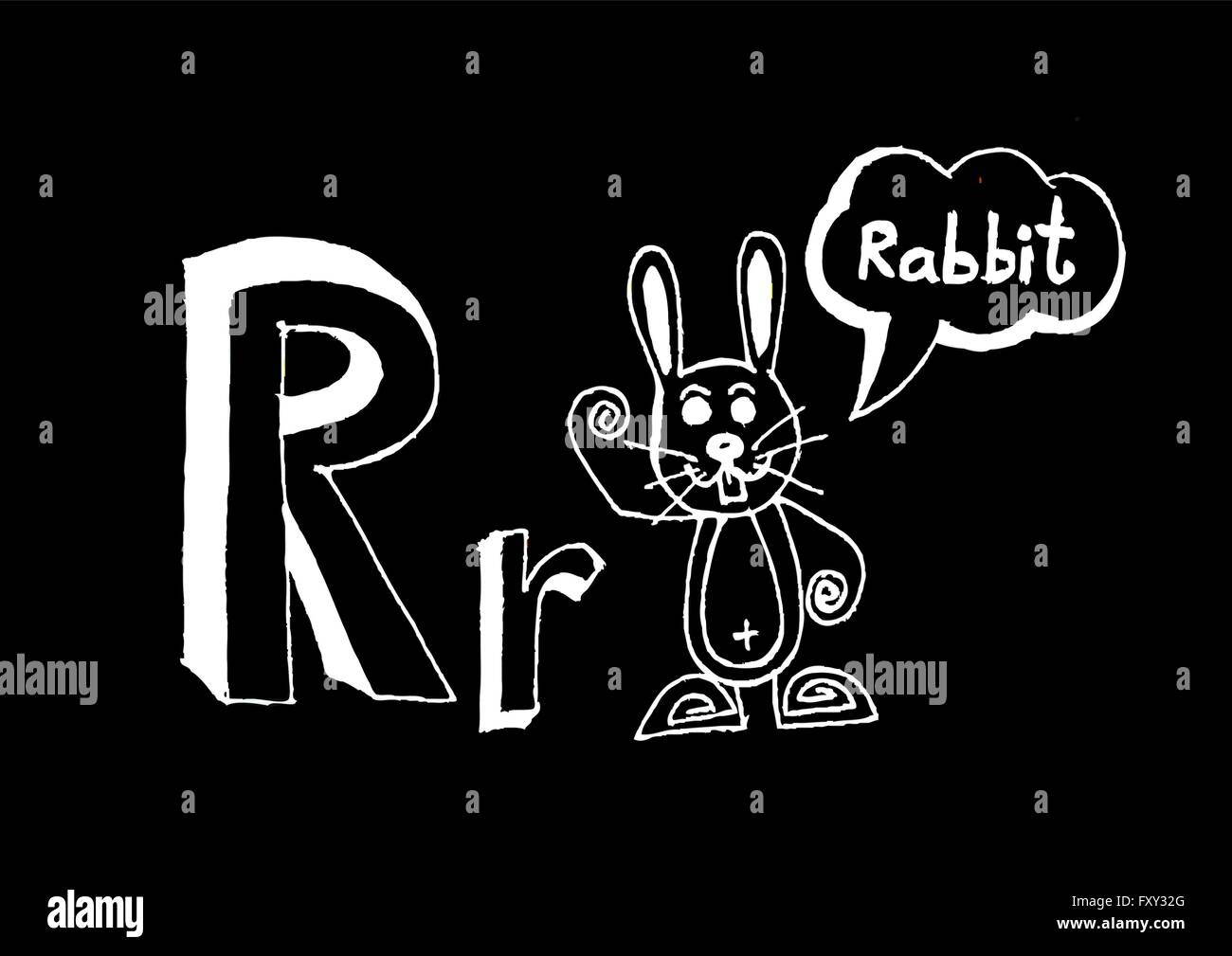 Ein b c d e f g h ich j k l m n o p Q R s t u v w x y Z Cartoon Textschrift Hand Zeichnung Vektor Buchstaben Stock Vektor