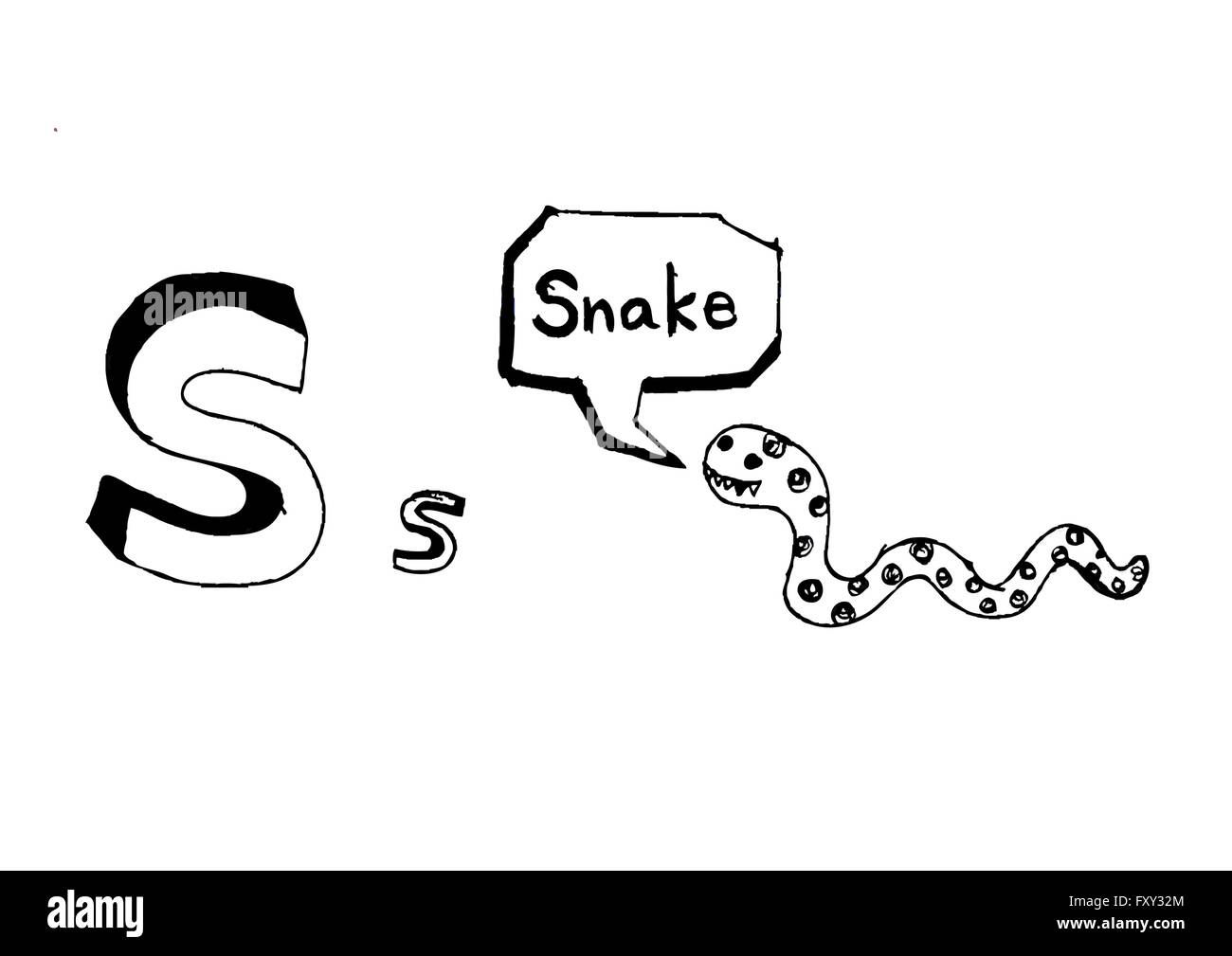 Ein b c d e f g h ich j k l m n o p Q R s t u v w x y Z Cartoon Textschrift Hand Zeichnung Vektor Buchstaben Stock Vektor