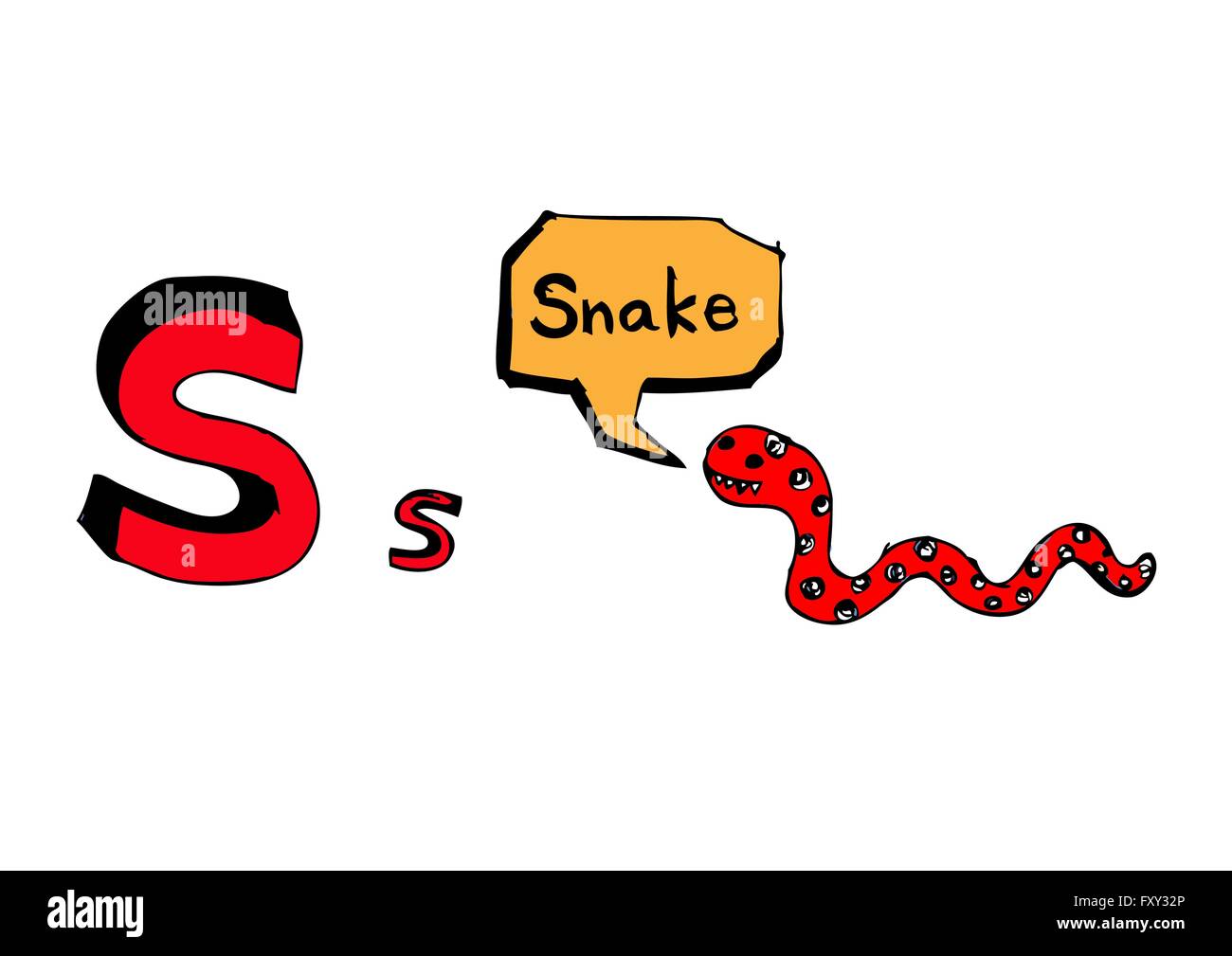 Ein b c d e f g h ich j k l m n o p Q R s t u v w x y Z Cartoon Textschrift Hand Zeichnung Vektor Buchstaben Stock Vektor