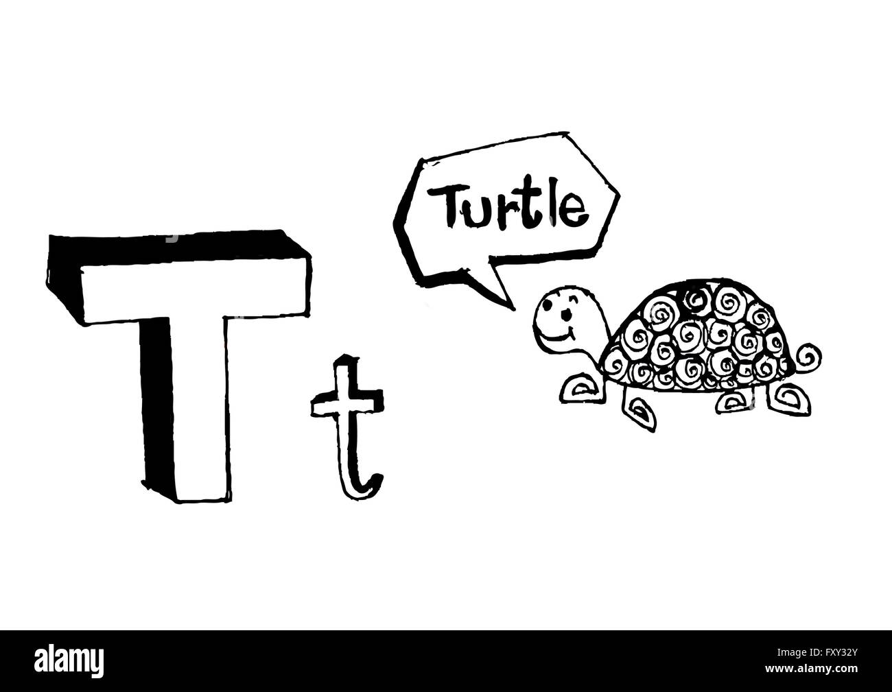 Ein b c d e f g h ich j k l m n o p Q R s t u v w x y Z Cartoon Textschrift Hand Zeichnung Vektor Buchstaben Stock Vektor