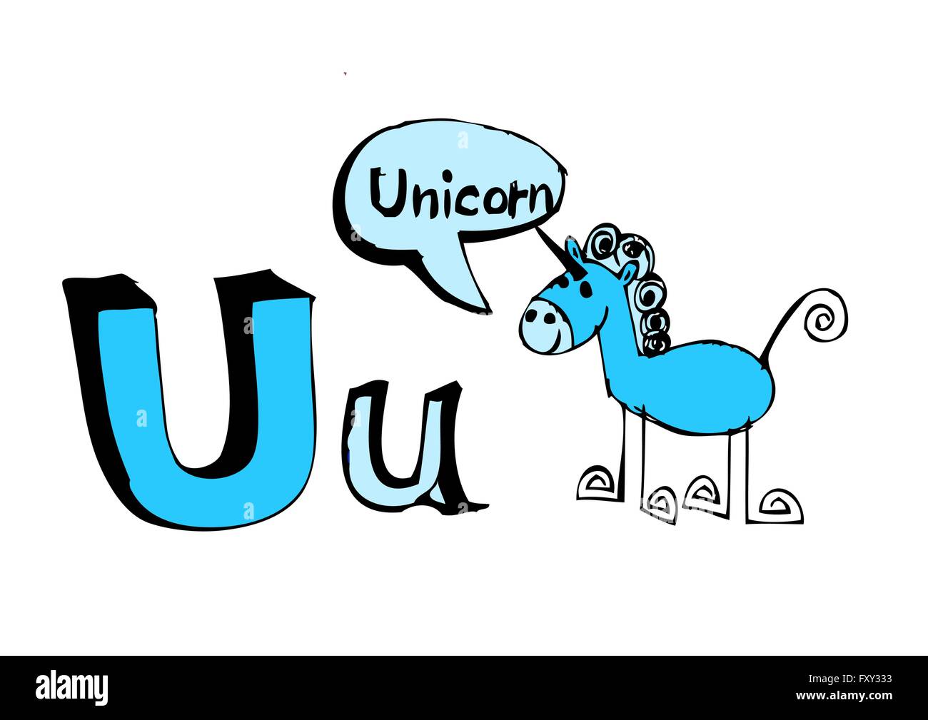 Ein b c d e f g h ich j k l m n o p Q R s t u v w x y Z Cartoon Textschrift Hand Zeichnung Vektor Buchstaben Stock Vektor