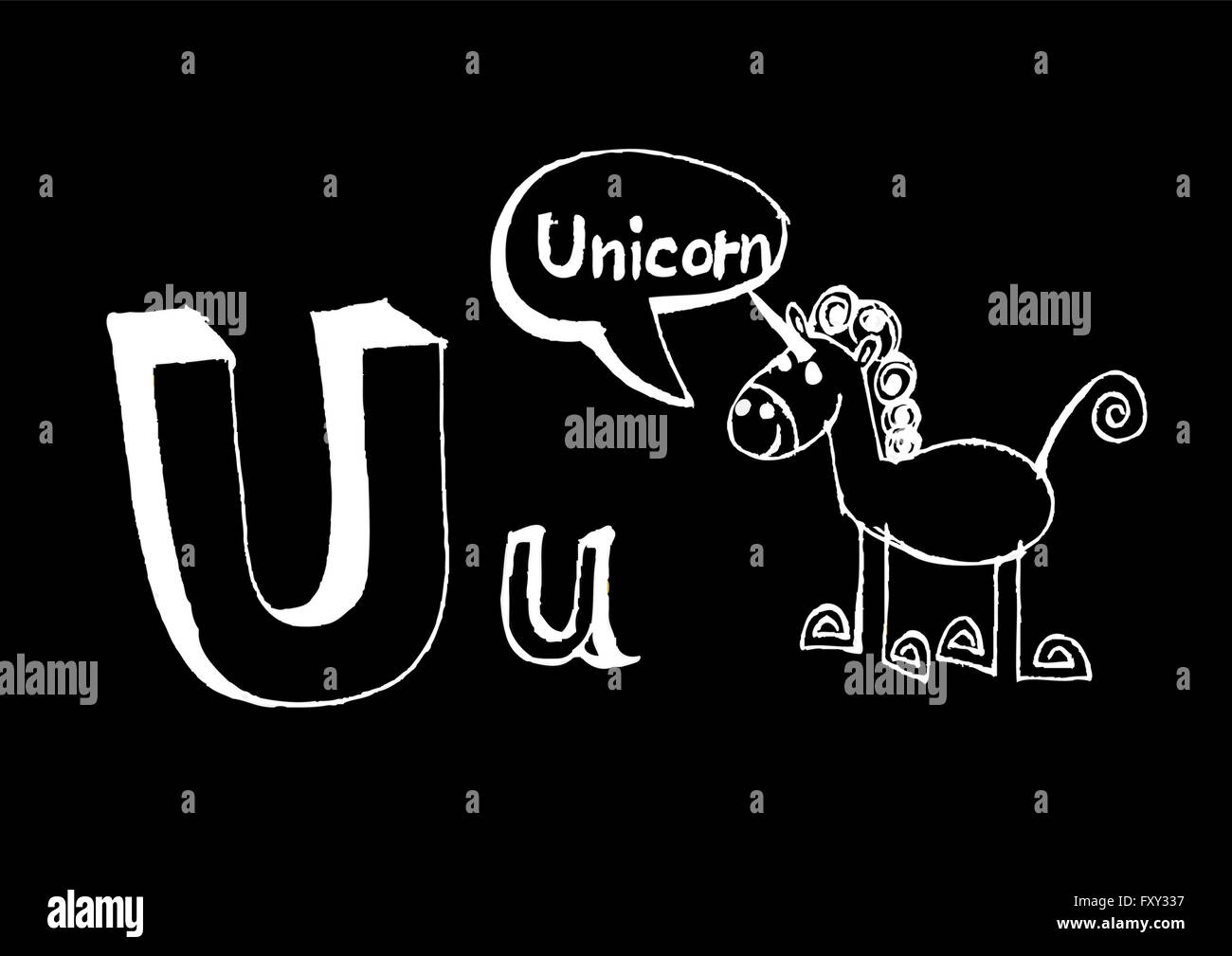 Ein b c d e f g h ich j k l m n o p Q R s t u v w x y Z Cartoon Textschrift Hand Zeichnung Vektor Buchstaben Stock Vektor