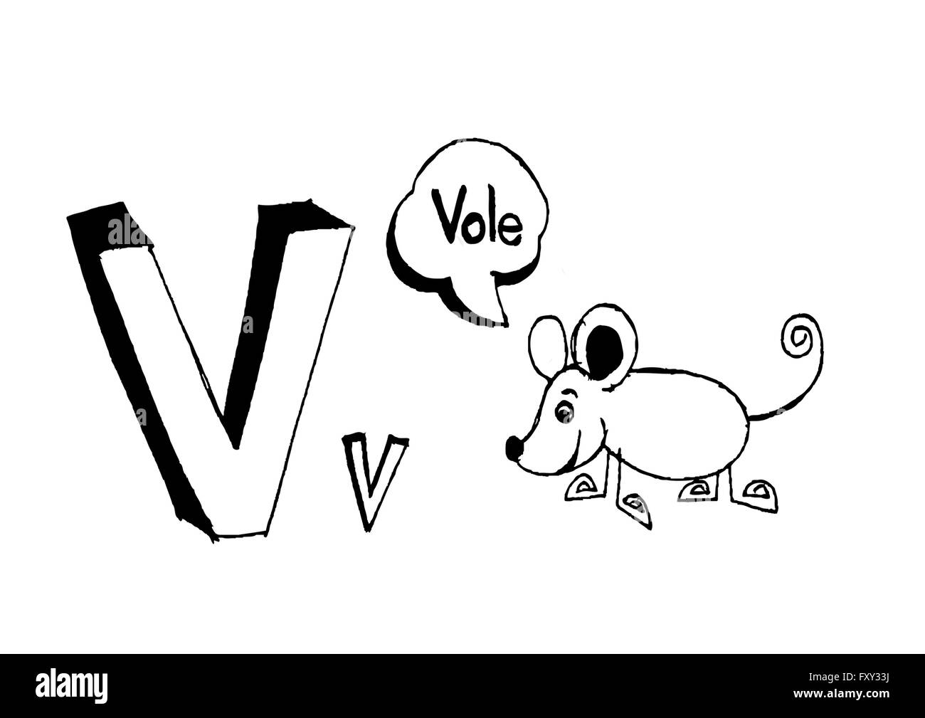 Ein b c d e f g h ich j k l m n o p Q R s t u v w x y Z Cartoon Textschrift Hand Zeichnung Vektor Buchstaben Stock Vektor