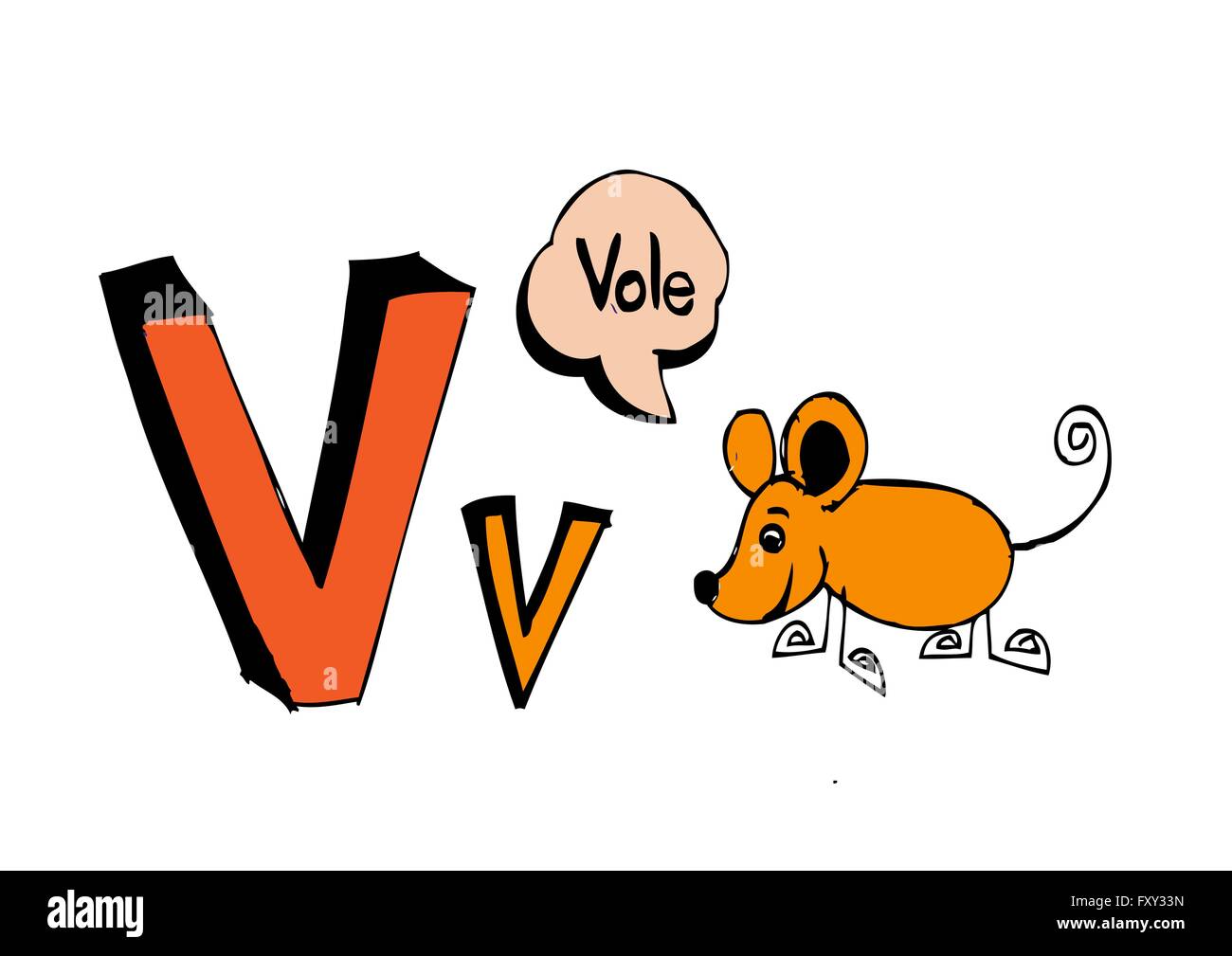 Ein b c d e f g h ich j k l m n o p Q R s t u v w x y Z Cartoon Textschrift Hand Zeichnung Vektor Buchstaben Stock Vektor