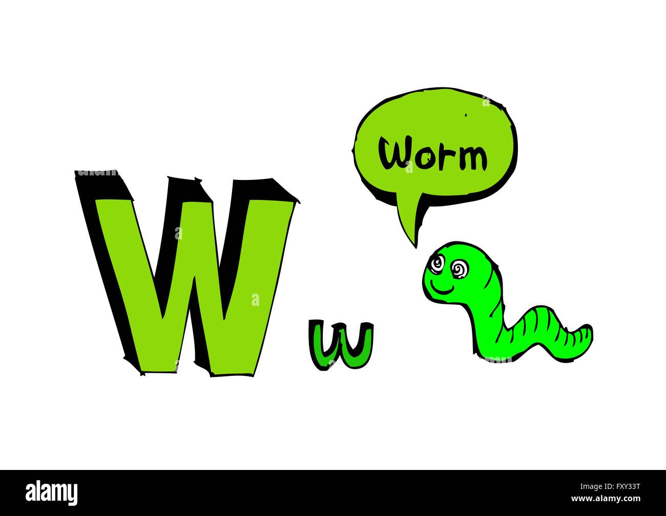 Ein b c d e f g h ich j k l m n o p Q R s t u v w x y Z Cartoon Textschrift Hand Zeichnung Vektor Buchstaben Stock Vektor