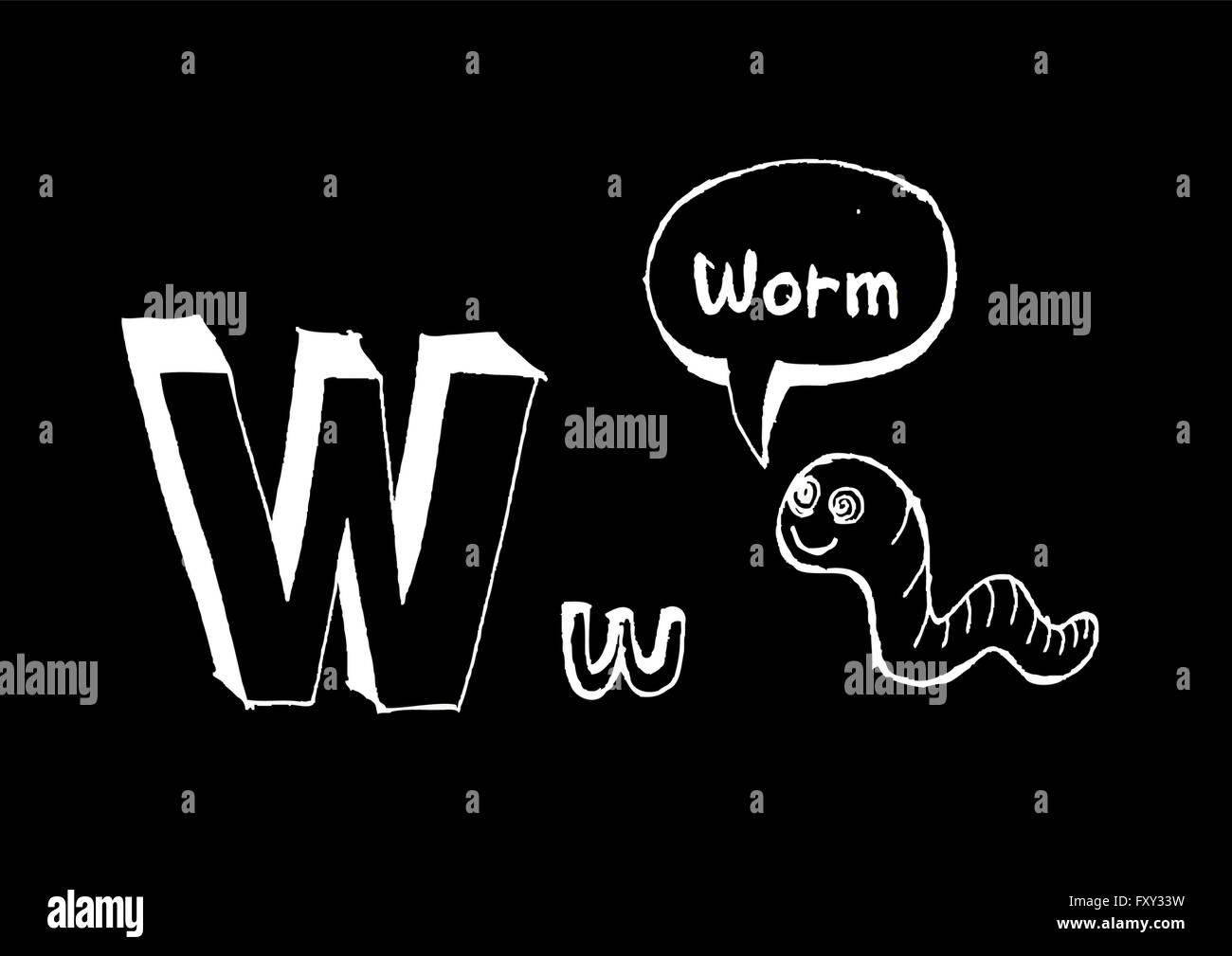 Ein b c d e f g h ich j k l m n o p Q R s t u v w x y Z Cartoon Textschrift Hand Zeichnung Vektor Buchstaben Stock Vektor