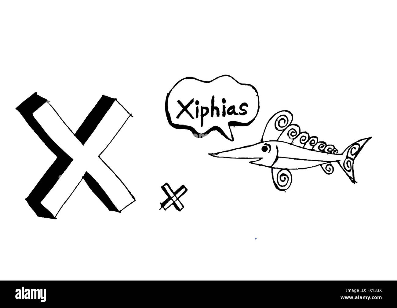 Ein b c d e f g h ich j k l m n o p Q R s t u v w x y Z Cartoon Textschrift Hand Zeichnung Vektor Buchstaben Stock Vektor