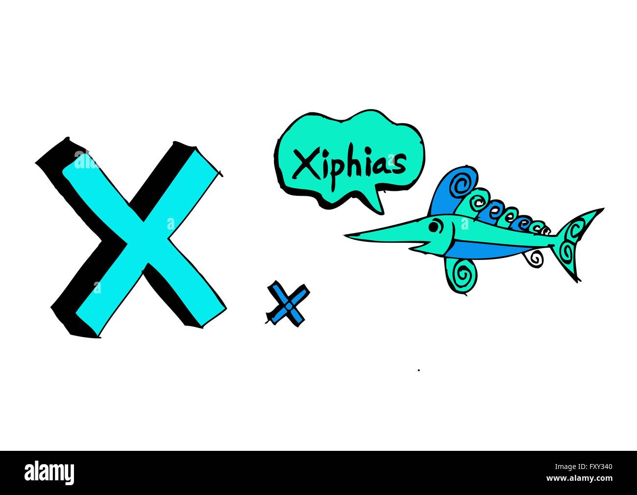 Ein b c d e f g h ich j k l m n o p Q R s t u v w x y Z Cartoon Textschrift Hand Zeichnung Vektor Buchstaben Stock Vektor