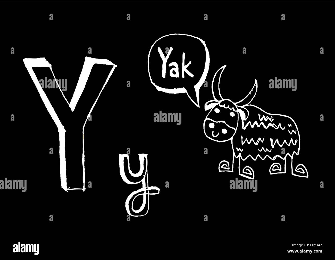 Ein b c d e f g h ich j k l m n o p Q R s t u v w x y Z Cartoon Textschrift Hand Zeichnung Vektor Buchstaben Stock Vektor