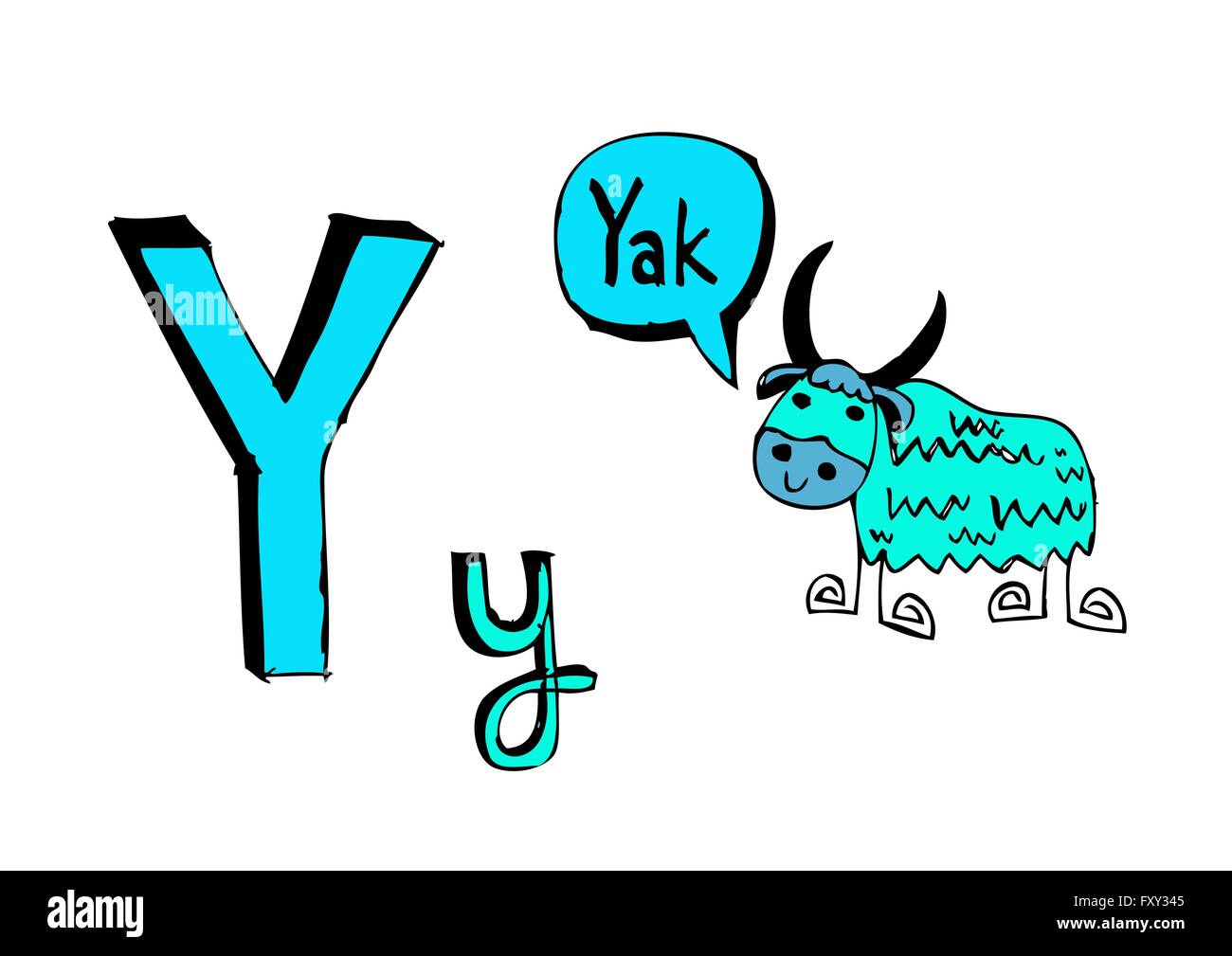 Ein b c d e f g h ich j k l m n o p Q R s t u v w x y Z Cartoon Textschrift Hand Zeichnung Vektor Buchstaben Stock Vektor