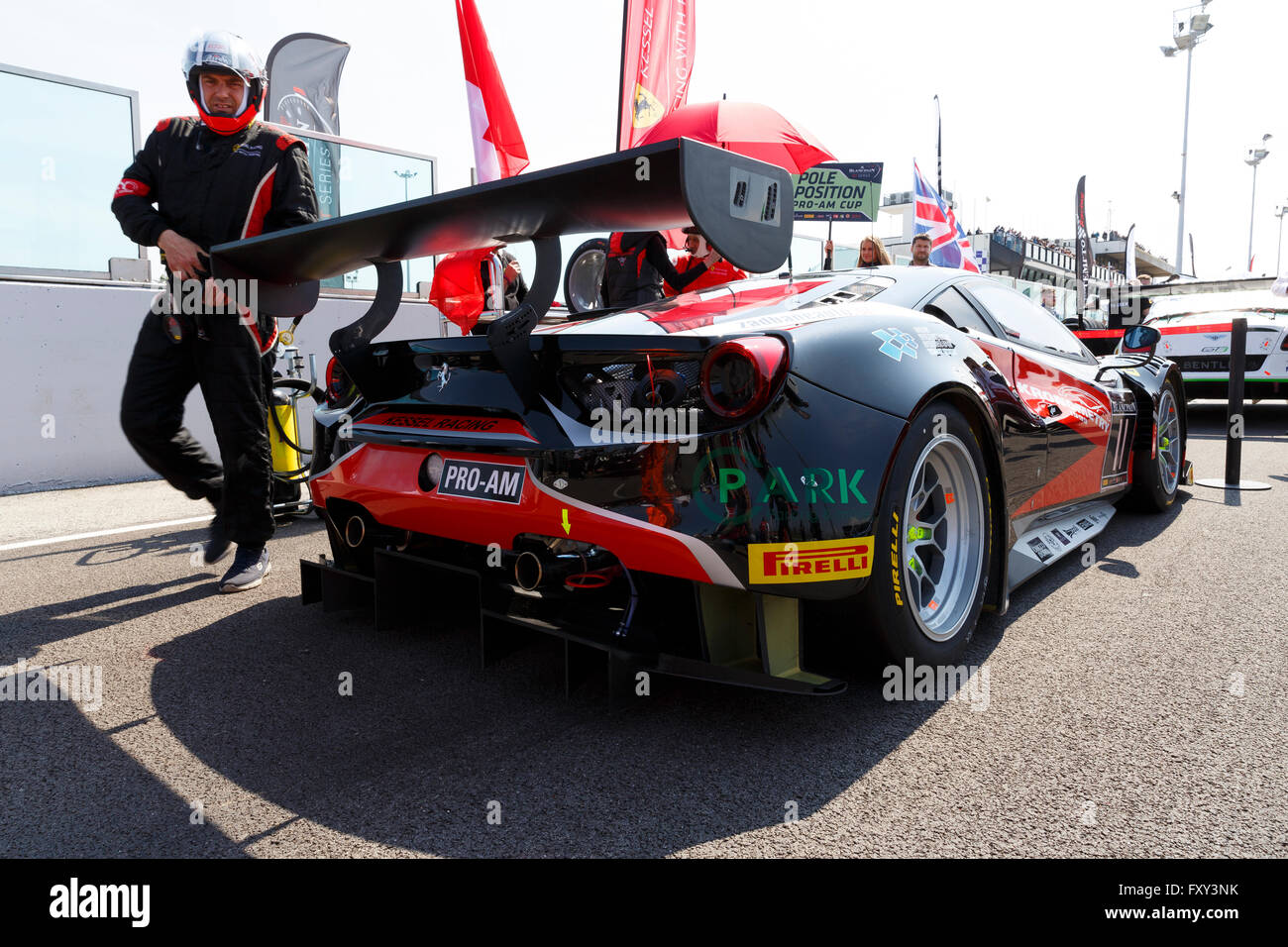 Misano Adriatico, Italien - 10. April 2016: Ferrari 488 GT3 von Kessel Racing Team Stockfoto