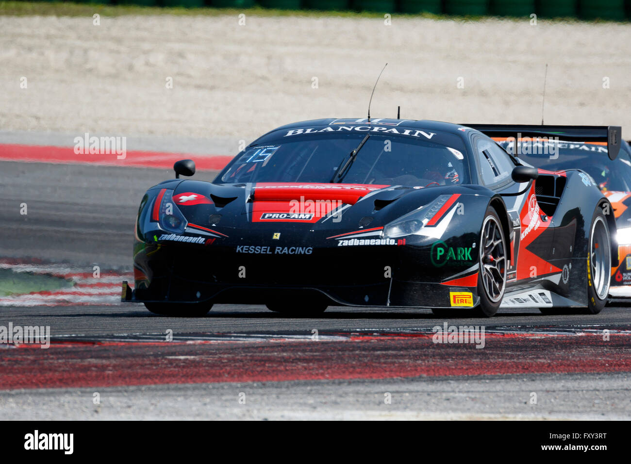 Misano Adriatico, Italien - 10. April 2016: Ferrari 488 GT3 von Kessel Racing Team Stockfoto