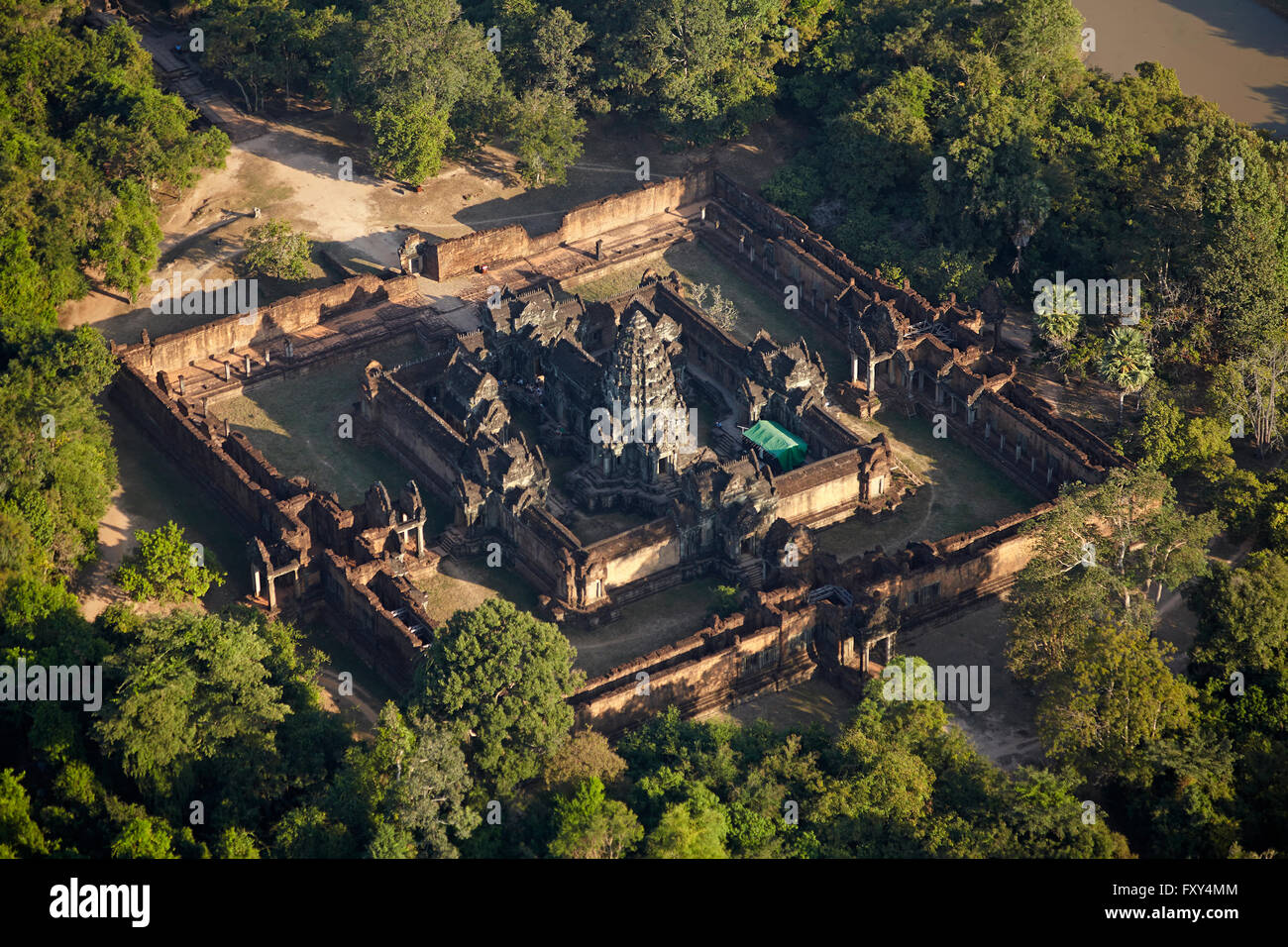 Banteay Samré Tempelruinen, Weltkulturerbe Angkor, in der Nähe von Siem Reap, Kambodscha - Antenne Stockfoto