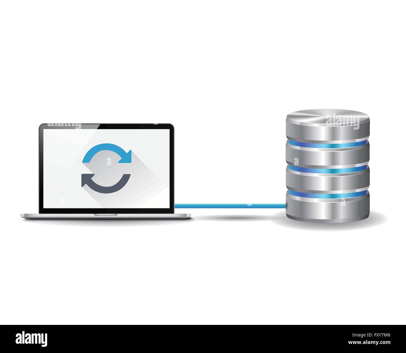 Laptop mit Internet-Server verbunden Stock Vektor