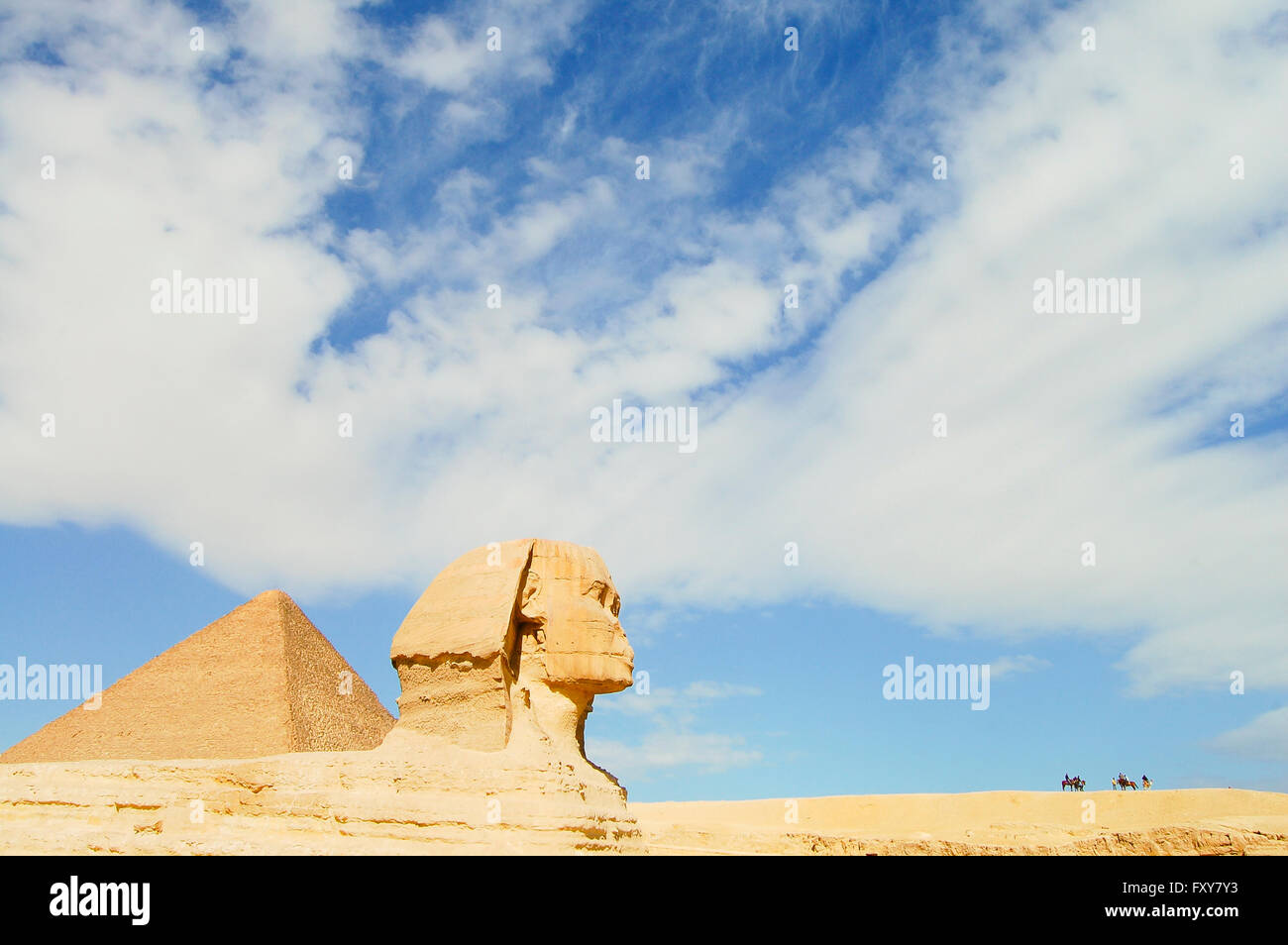 Sphinx & Khafre Pyramide - Ägypten Stockfoto