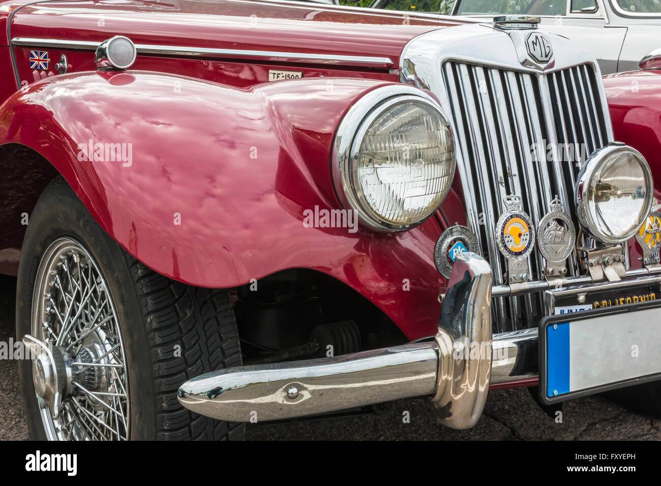 PARMA, Italien - APRIL 2015: MG Retro Oldtimer Stockfoto