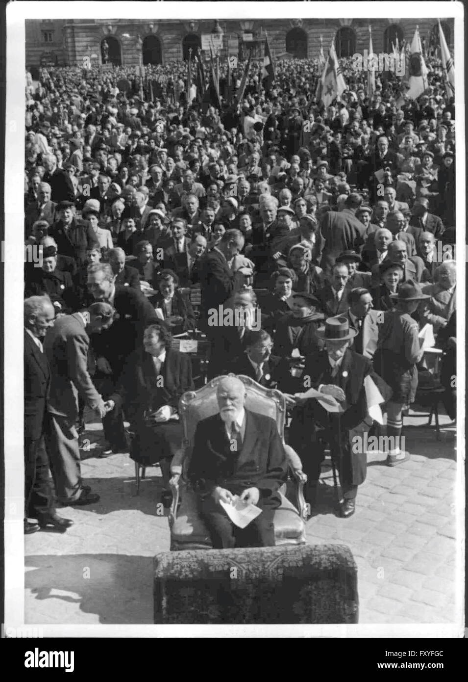 Bundespräsident Körner Beim Themensektors 1952 Stockfoto