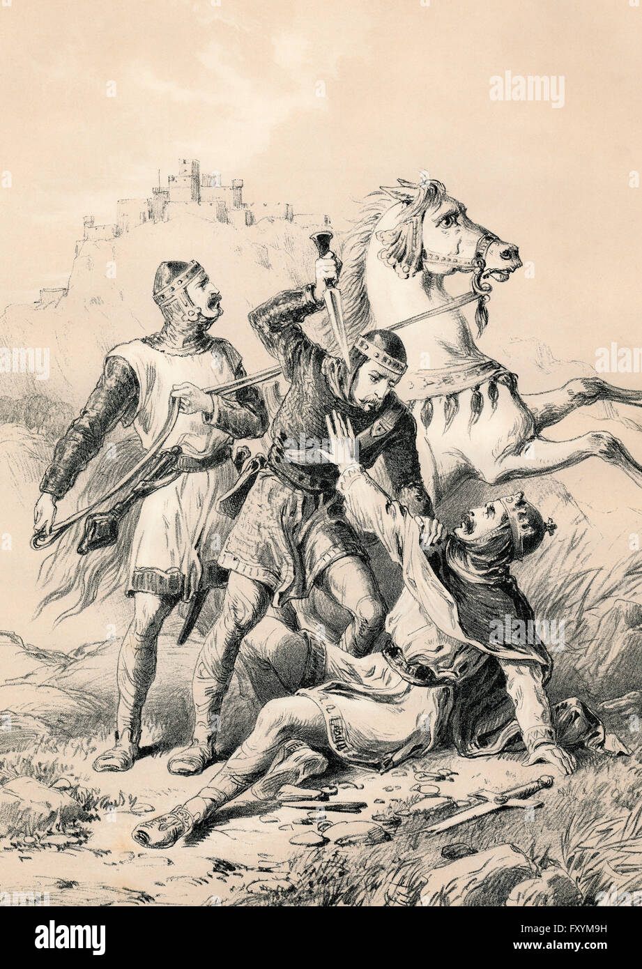 Wilhelm II., William Rufus William rot, 1056-1100, König von England, der Belagerung von St. Michaels Mount, angegriffen oder von seinem ow Stockfoto
