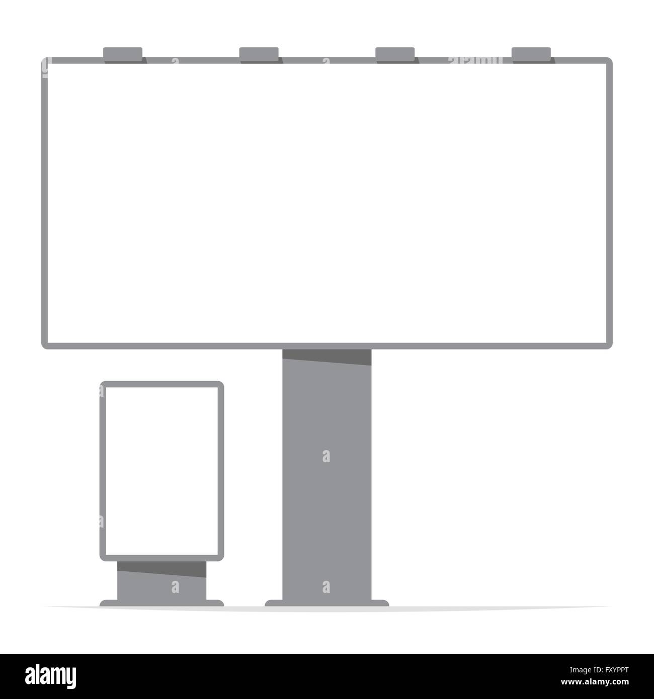 Plakat-Board und Citylight, Bildschirm, Kontur; Vektor-illustration Stock Vektor