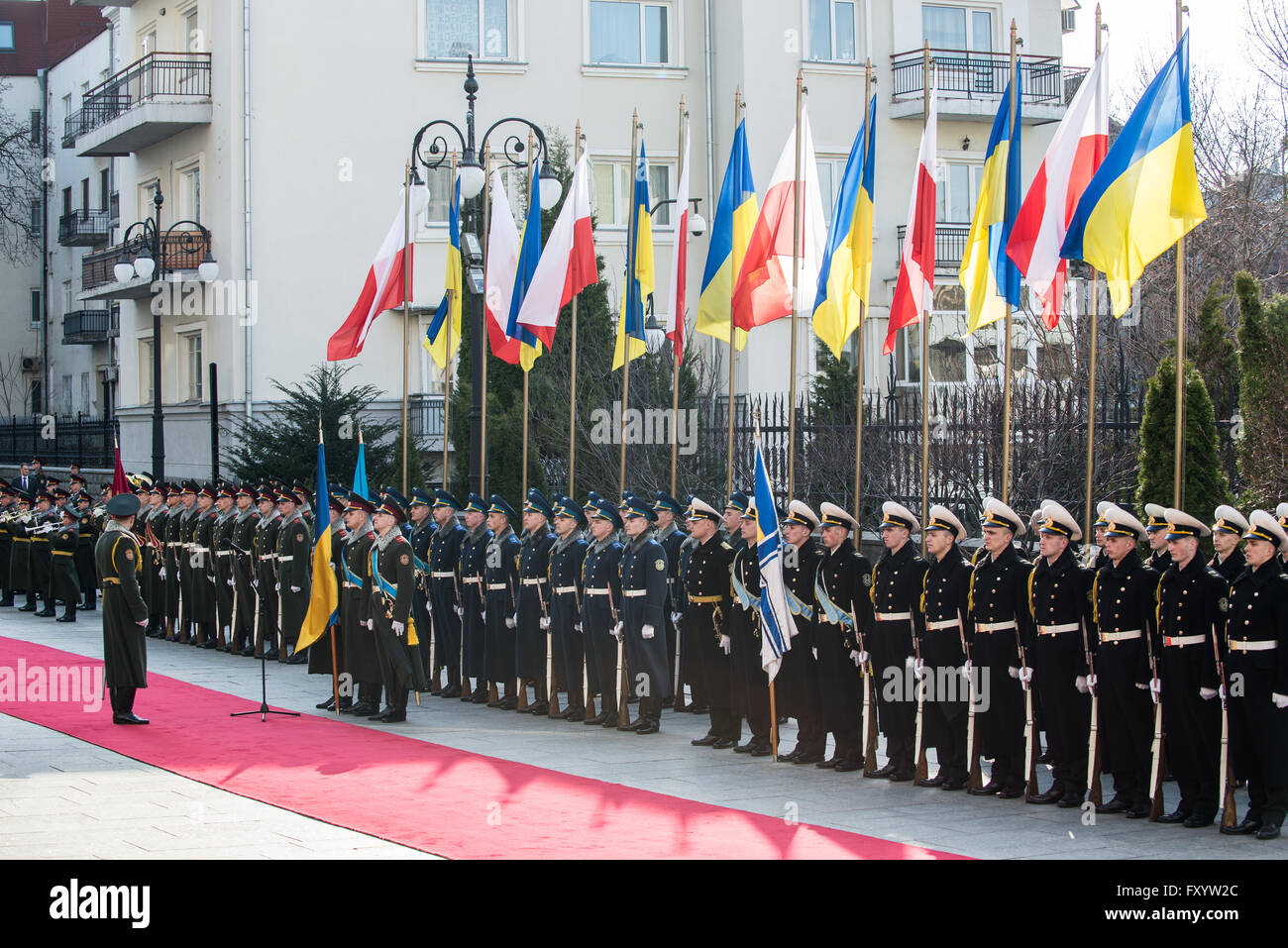 militärische Guards of Honour in Kiew, Ukraine Stockfoto