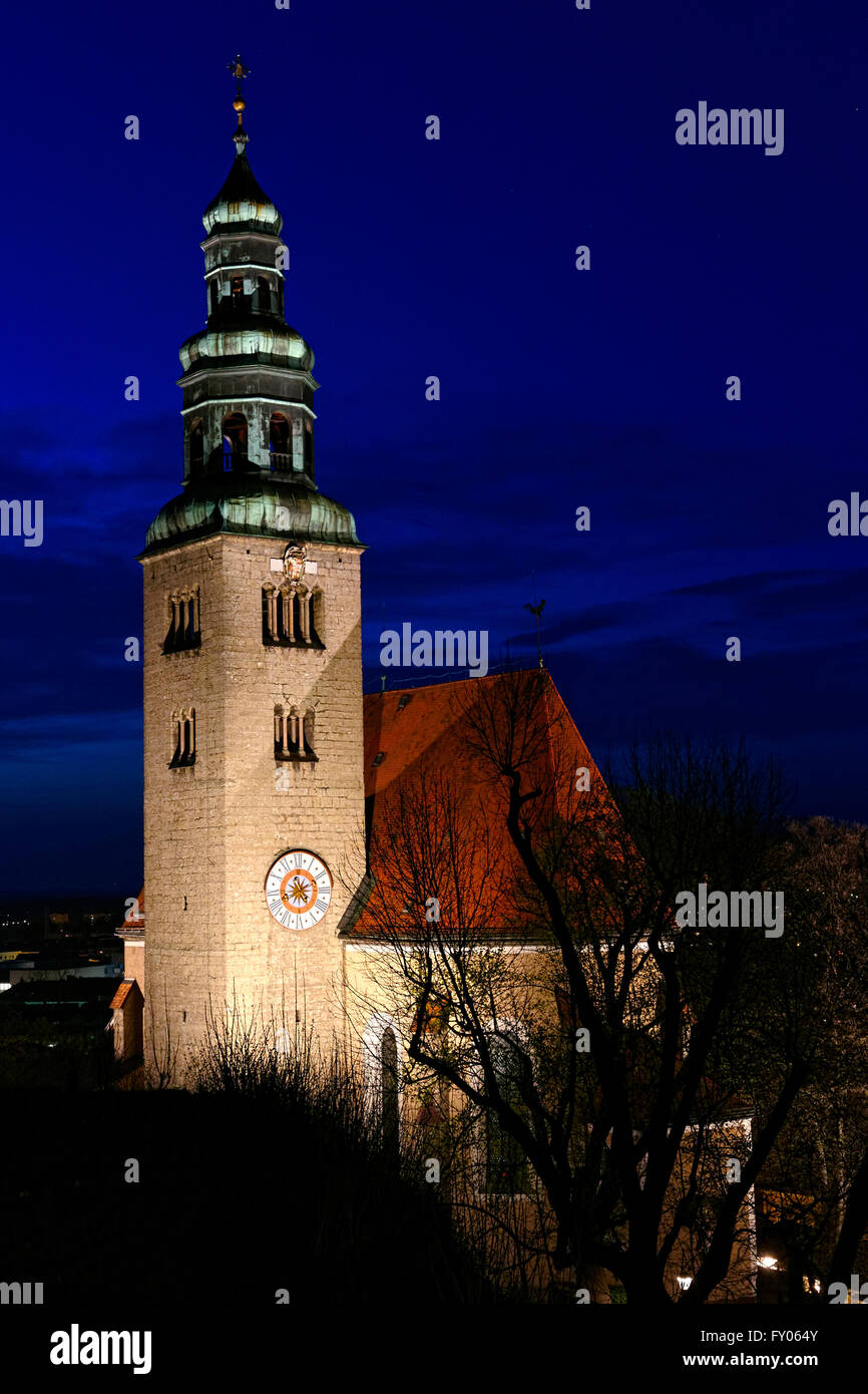 Llner Kirche in der Ble Stunde, Salzburg, Österreich, Europa. Stockfoto