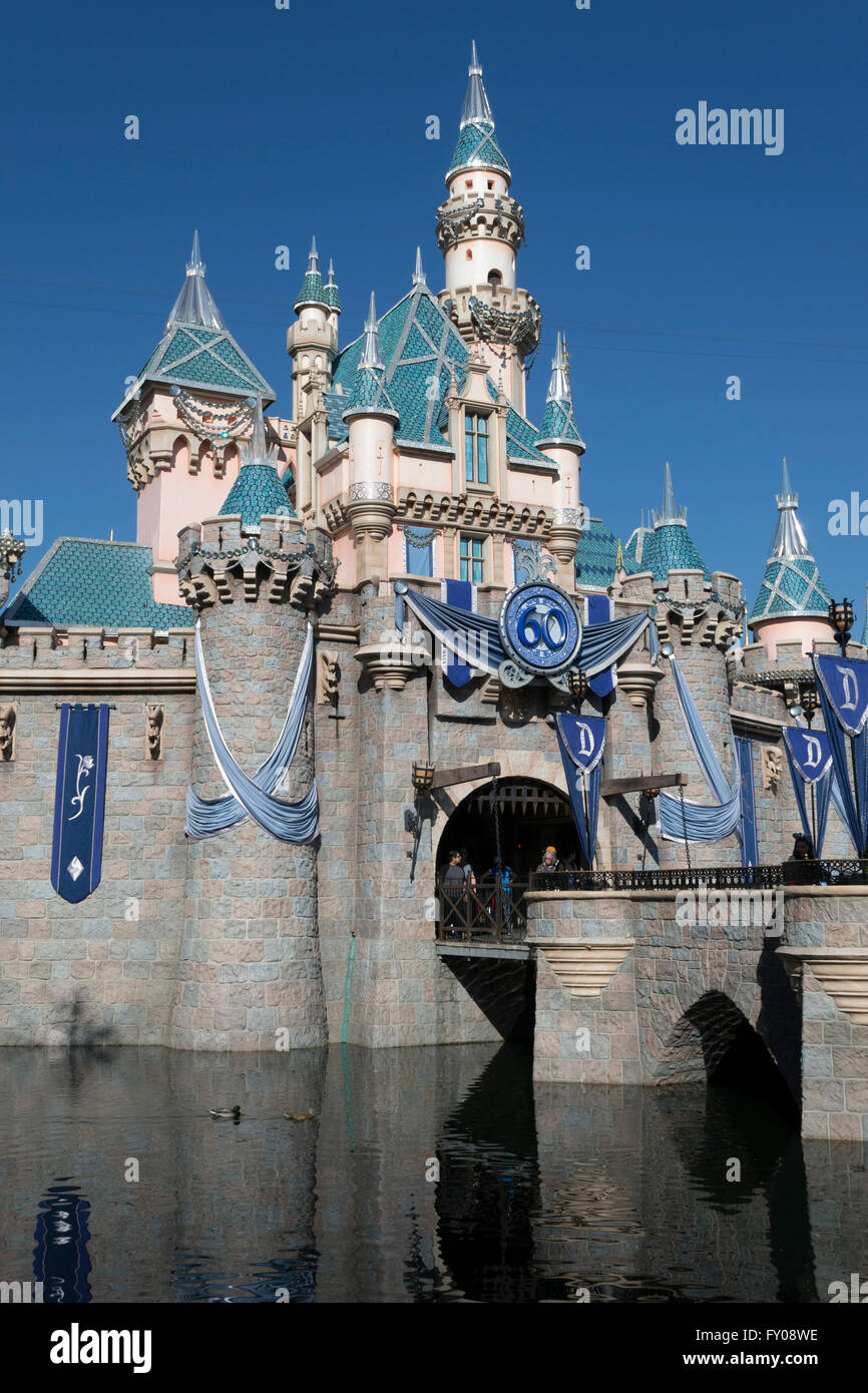 Sleeping Beauty Castle im Disneyland Park in Kalifornien Stockfoto
