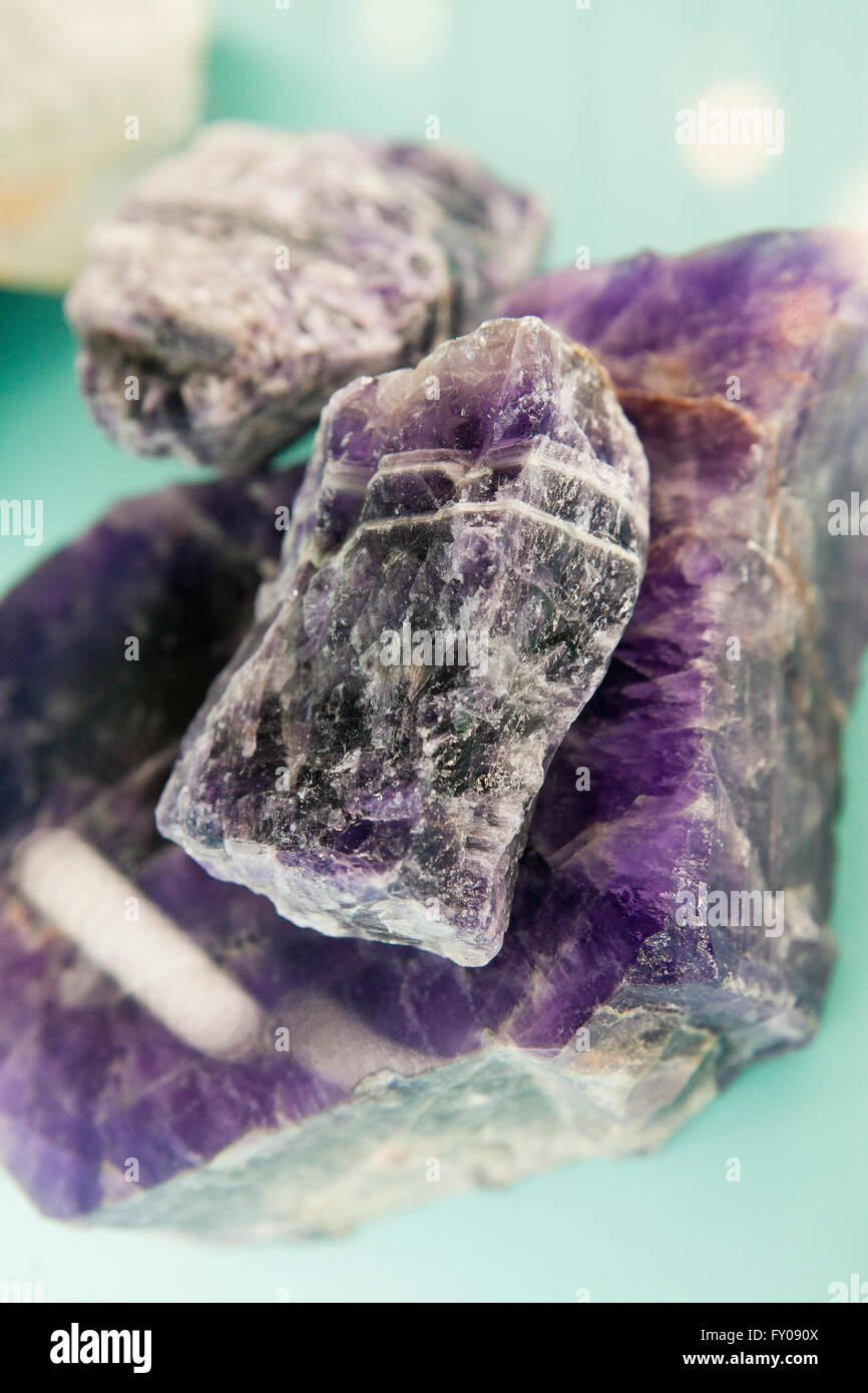 Roher Amethyst Probe - USA Stockfoto