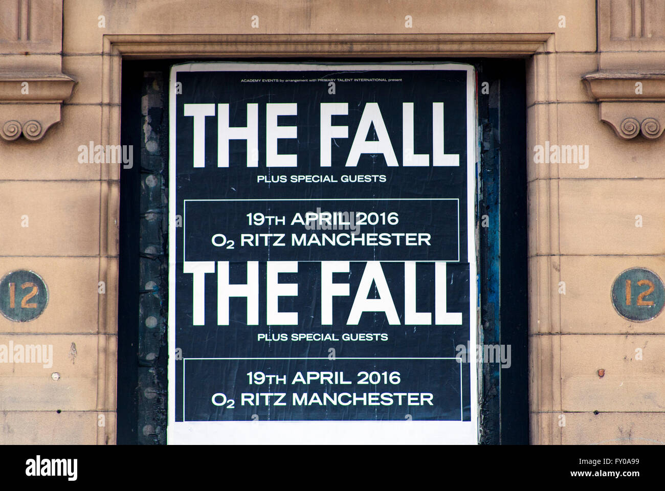 Der Herbst Poster Whitworth Street Manchester Stockfoto