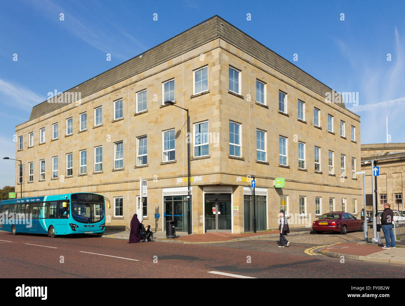 Job Centre Plus aufbauend auf schwarzen Pferd Street, Bolton. Stockfoto
